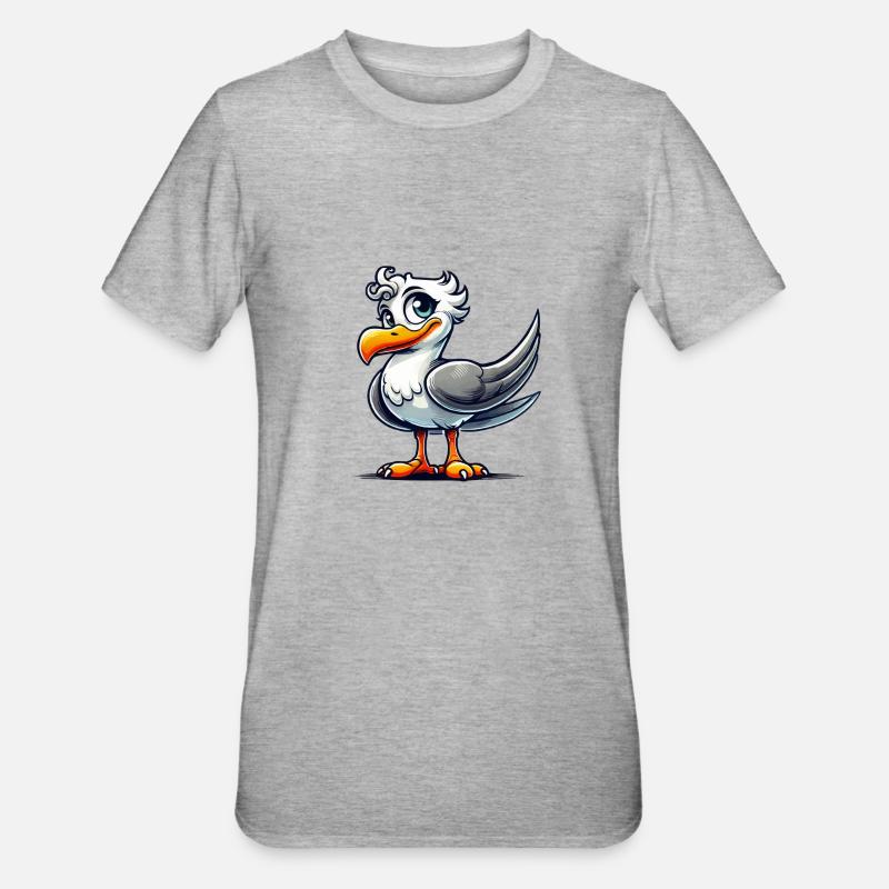 Bird Comic - Unisex Polycotton T-Shirt - heather grey