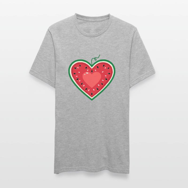 Conception de pastèque comme un cœur T-shirt polycoton Unisexe