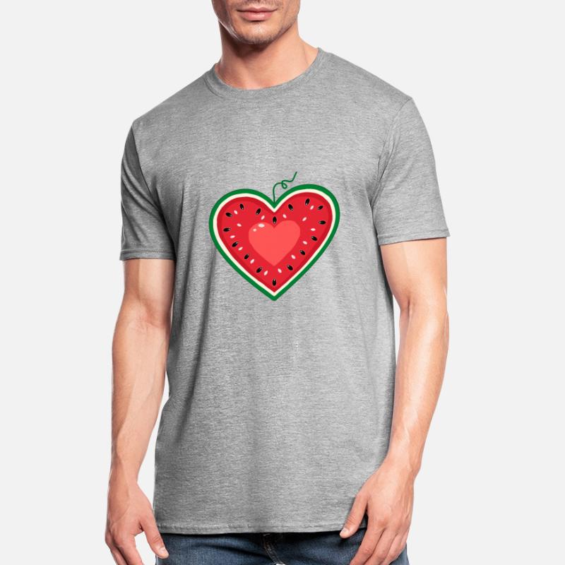 Conception de pastèque comme un cœur T-shirt polycoton Unisexe