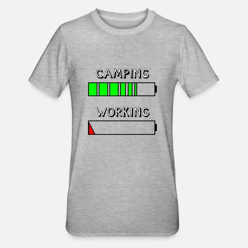 Camping Reloading - Unisex Polycotton T-Shirt - heather grey