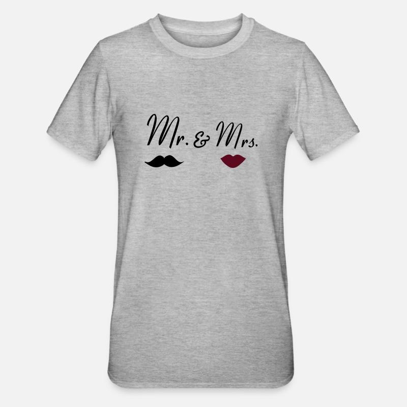 mr_mrs_2 - T-shirt polycoton Unisexe - gris chiné