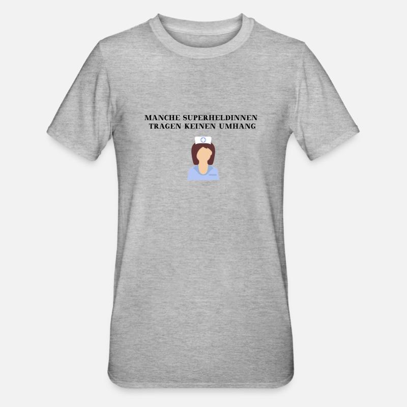 Krankenschwester Superheldin lustig Geschenkidee - Unisex Polycotton T-Shirt - Grau meliert