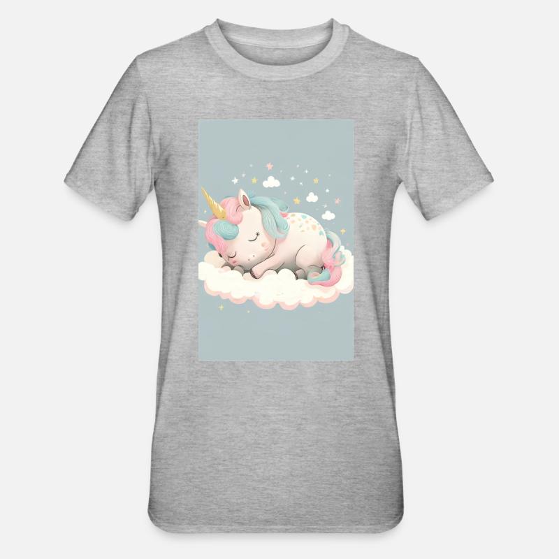 Bébé licorne - T-shirt polycoton Unisexe - gris chiné
