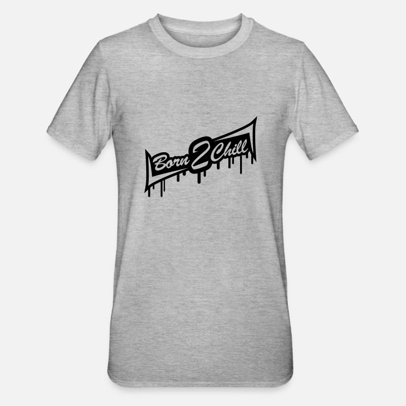Born 2 Chill - Unisex Polycotton T-Shirt - Grau meliert