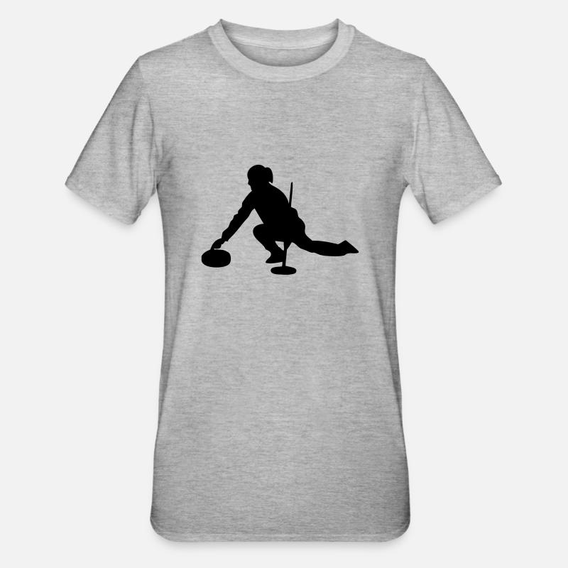 Curling - Unisex Polycotton T-Shirt - Grau meliert