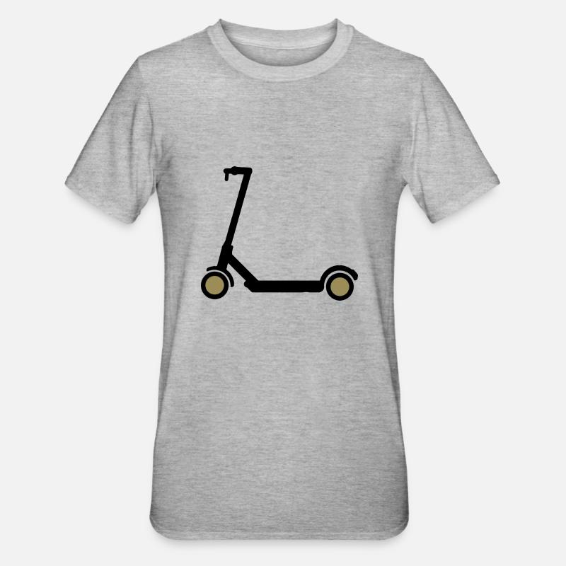 E-Scooter Eroller Comicdesign Geschenkidee - Unisex Polycotton T-Shirt - Grau meliert