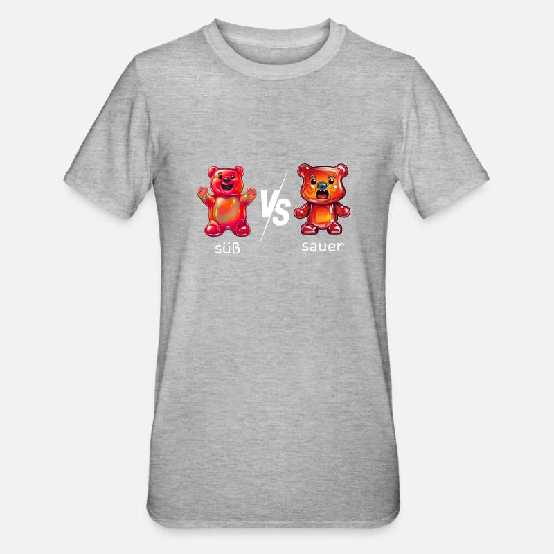 Süßes oder Saueres Gummibären - Unisex Polycotton T-Shirt - Grau meliert