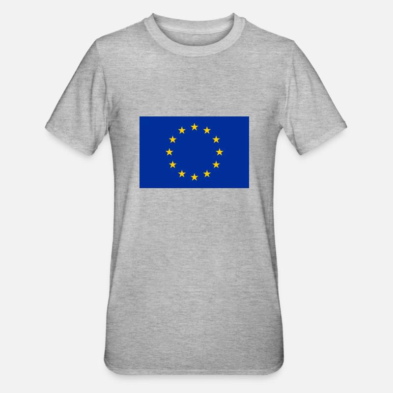 Drapeau de l’UE - T-shirt polycoton Unisexe - gris chiné