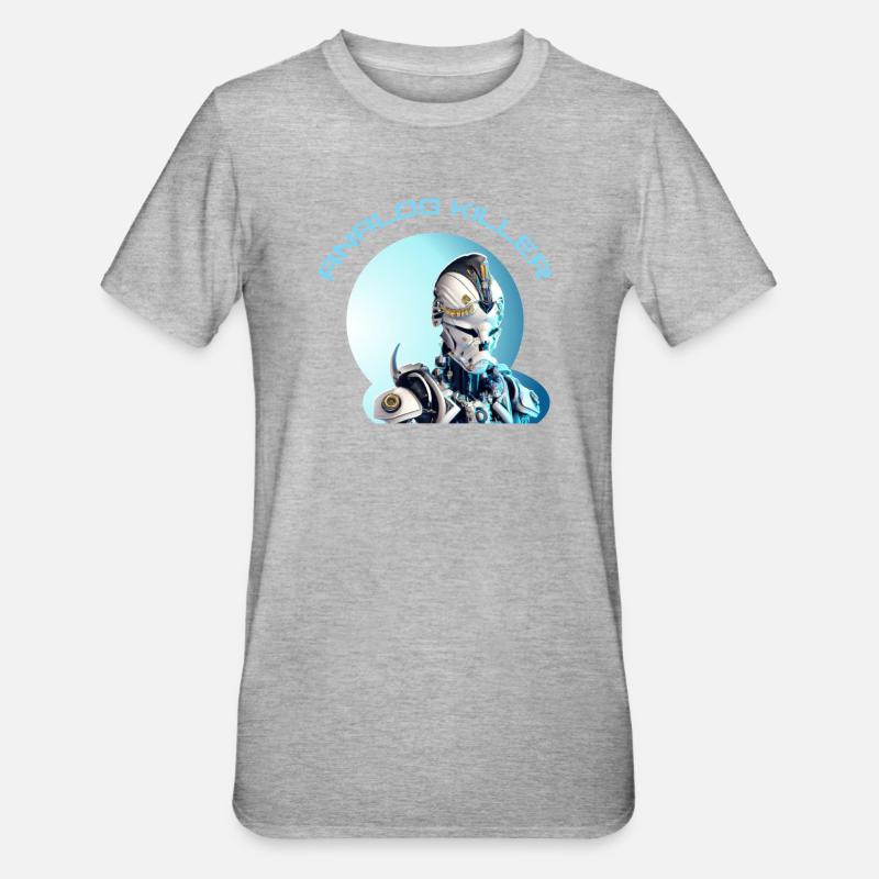 Skelettkopf - ANALOG KILLER - Unisex Polycotton T-Shirt - Grau meliert