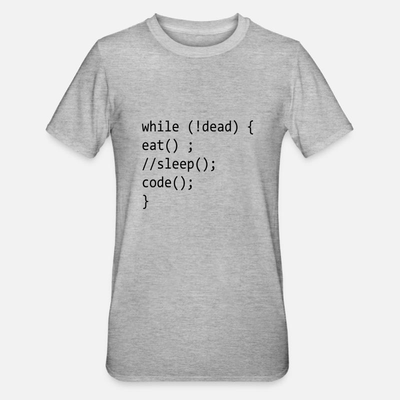 Code Admin Informatik Nerd Programming - Unisex Polycotton T-Shirt - Grau meliert