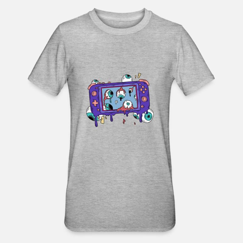 ZOMBIE SPIELEKONSOLE GAME CONTROLLER - Unisex Polycotton T-Shirt - Grau meliert