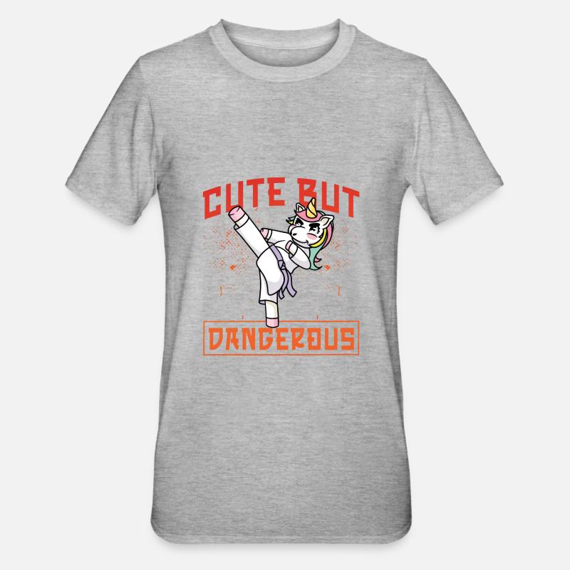 Karaté Licorne - T-shirt polycoton Unisexe - gris chiné