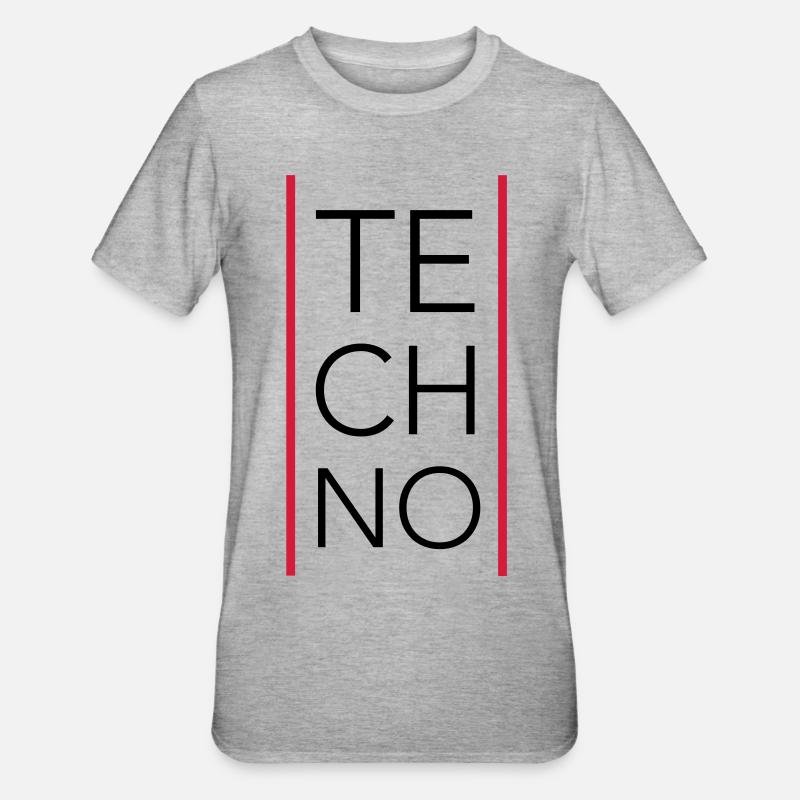Techno - T-shirt polycoton Unisexe - gris chiné
