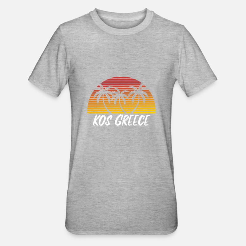 Kos Grèce - T-shirt polycoton Unisexe - gris chiné