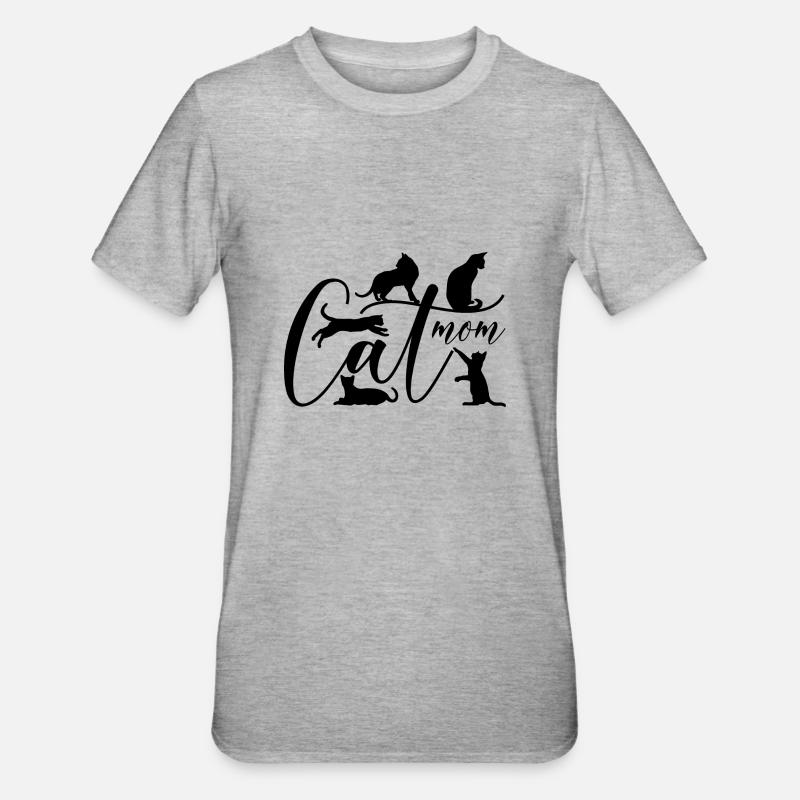 Maman chat - jouer aux chatons - T-shirt polycoton Unisexe - gris chiné