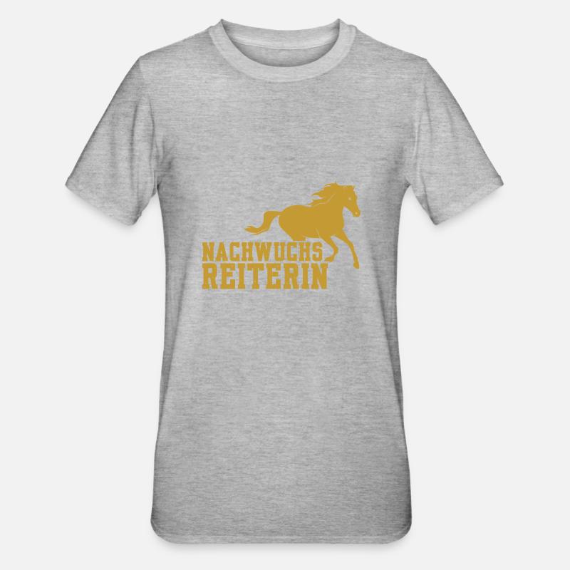 Pferdemädchen Spruch Geschenk Geschenkidee Hobby - Unisex Polycotton T-Shirt - Grau meliert