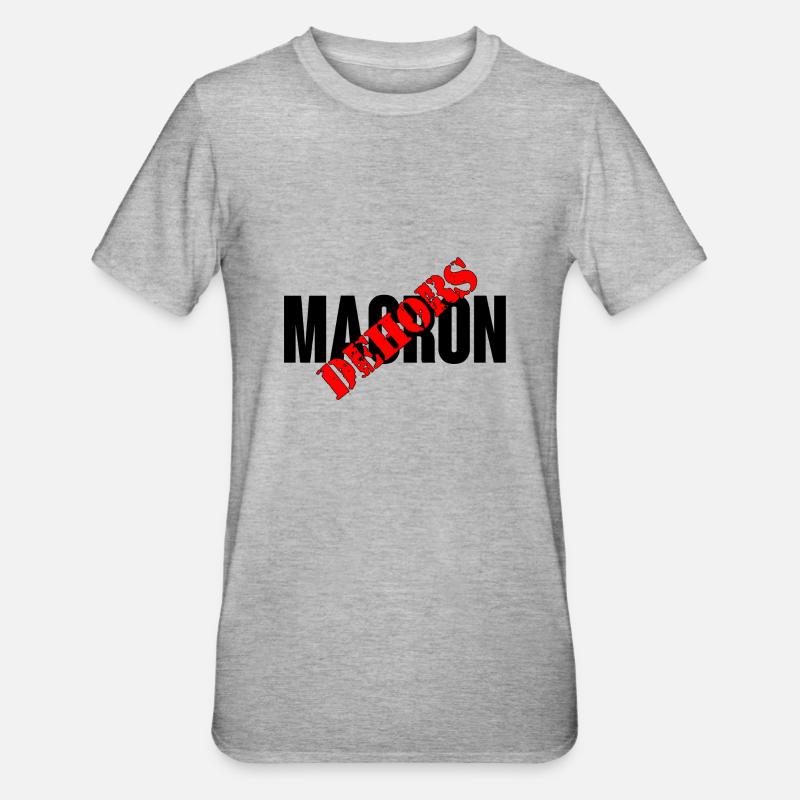 Macron dehors - T-shirt polycoton Unisexe - gris chiné