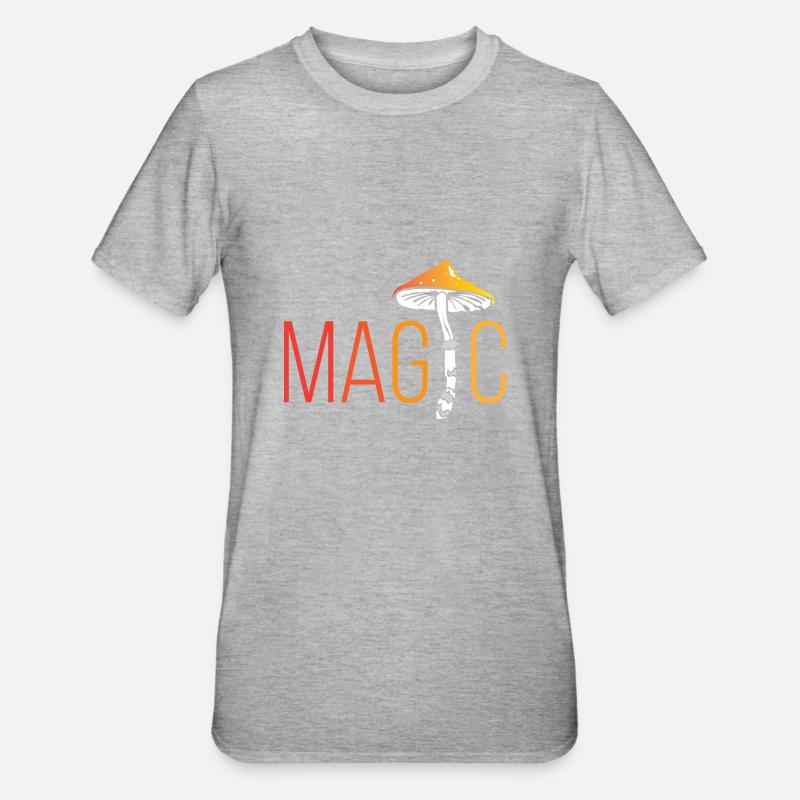 Magic Champignons Champignons Champignons - T-shirt polycoton Unisexe - gris chiné