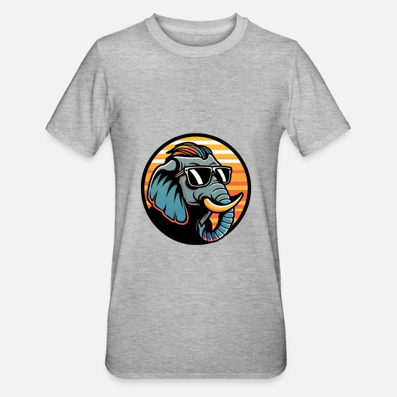 Elephant Comic Cool Summer - Unisex Polycotton T-Shirt - heather grey