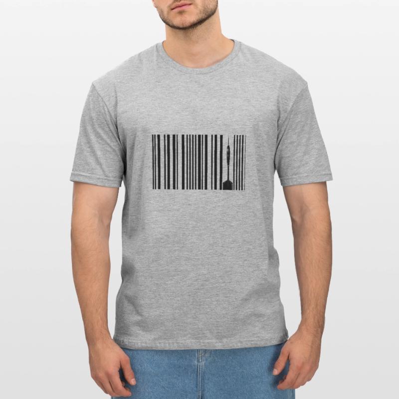 Fléchettes Joueur de fléchettes Fléchettes « Dart-Barcode-Dartcode » T-shirt polycoton Unisexe