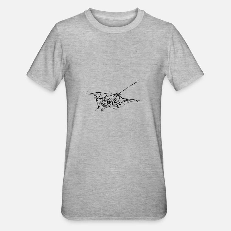 Rochen - Unisex Polycotton T-Shirt - Grau meliert