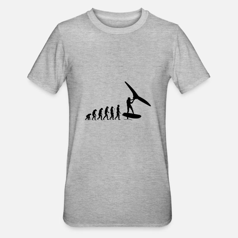Évolution du foilwing - T-shirt polycoton Unisexe - gris chiné