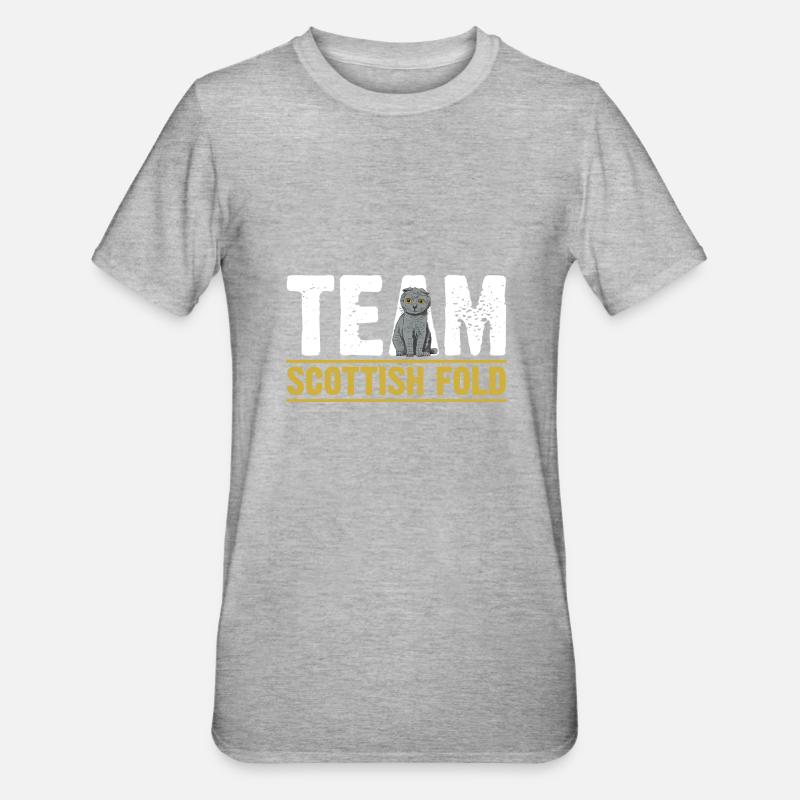 Chat écossais Fold - T-shirt polycoton Unisexe - gris chiné