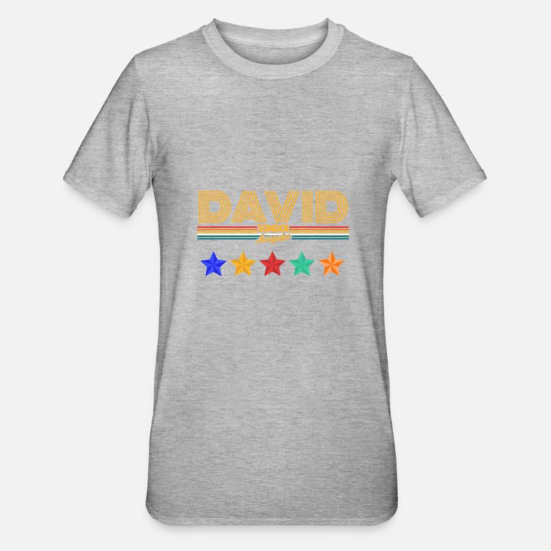 David - T-shirt polycoton Unisexe - gris chiné