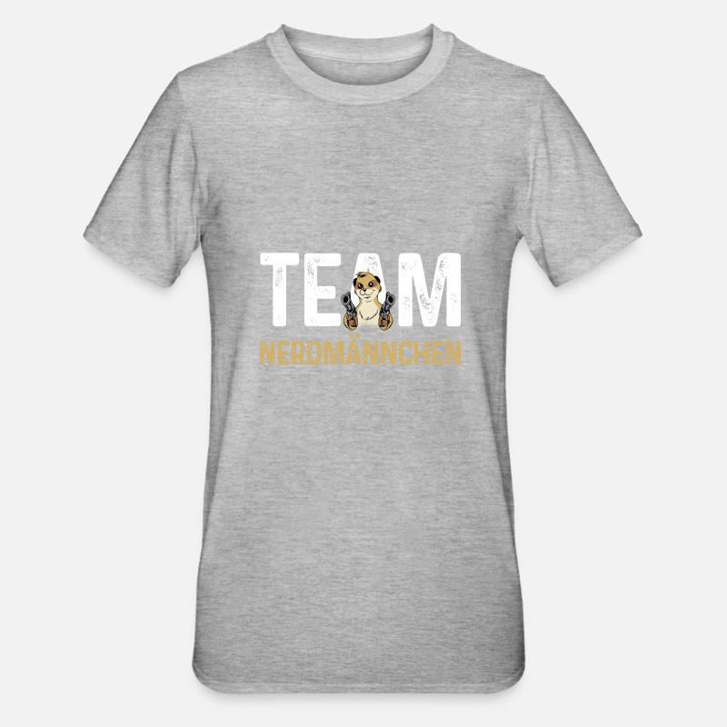 Erdmännchen Nerdmännchen - Unisex Polycotton T-Shirt - Grau meliert