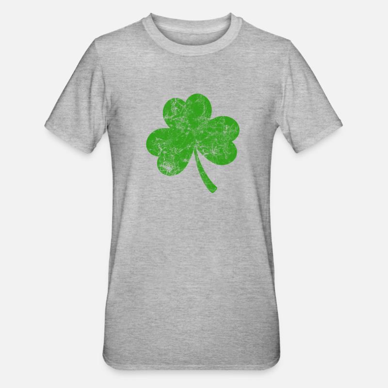 Trèfle - Saint-Patrick - Irlande - T-shirt polycoton Unisexe - gris chiné