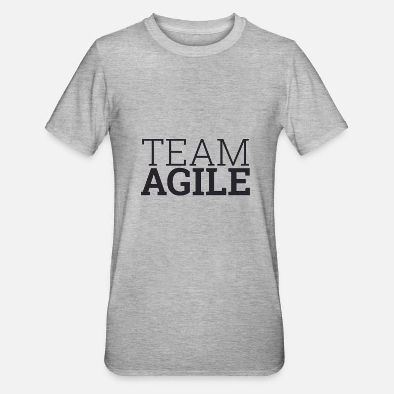 « Team Agile » | « Scrum Master » - T-shirt polycoton Unisexe - gris chiné