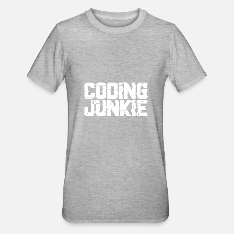 Coding Junkie - Unisex Polycotton T-Shirt - heather grey