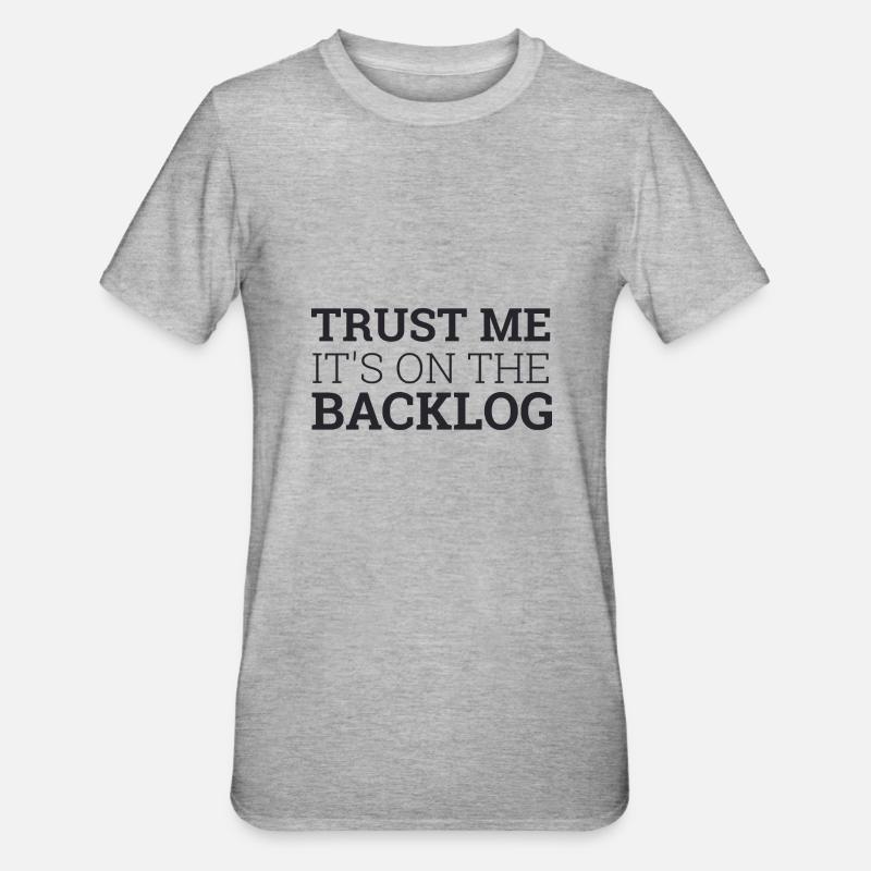 « Backlog » | « Scrum Master » - T-shirt polycoton Unisexe - gris chiné