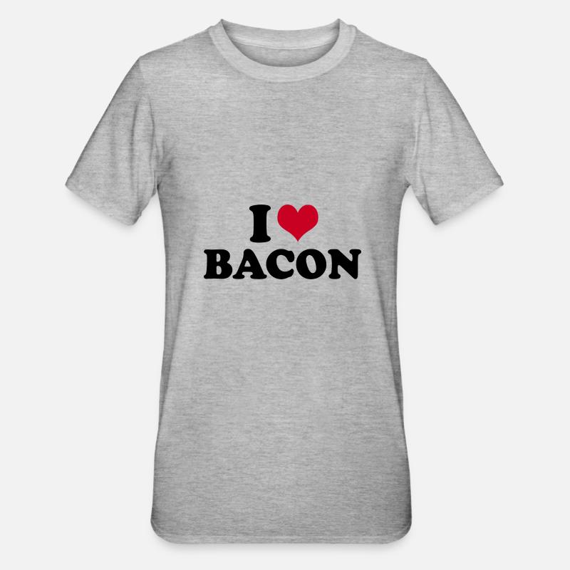 J’adore le bacon - T-shirt polycoton Unisexe - gris chiné