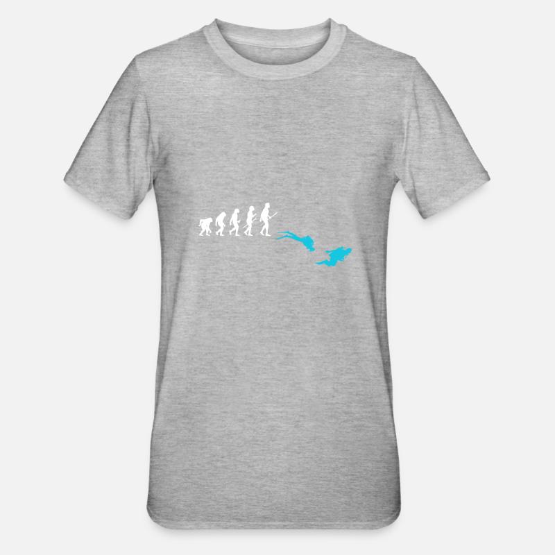Tauchen Evolution Taucher - Unisex Polycotton T-Shirt - Grau meliert