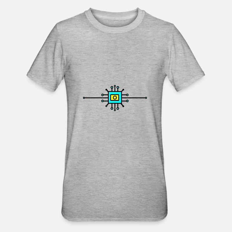 Computer Chip Digital Sensor - Unisex Polycotton T-Shirt - heather grey