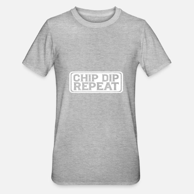 Chip Dip Repeat 10 - Unisex Polycotton T-Shirt - heather grey