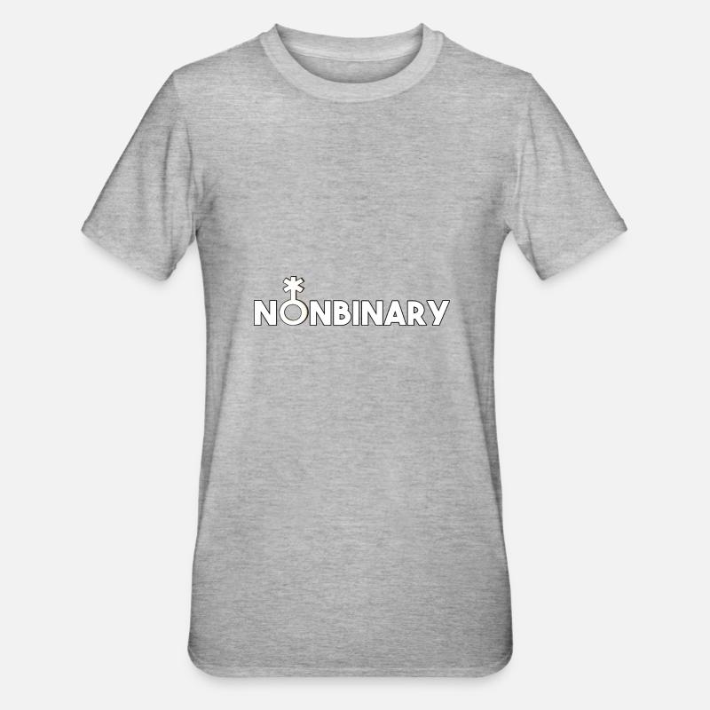 Non-binary non-binary non-binary gender symbol - Unisex Polycotton T-Shirt - heather grey
