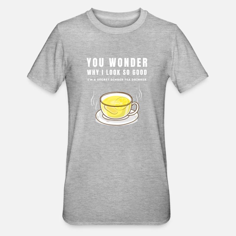 I'M A SECRET GINGER TEA DRINKER Ingwertee Ingwer - Unisex Polycotton T-Shirt - heather grey