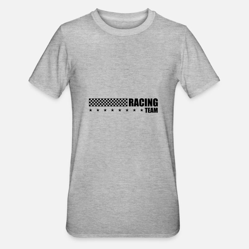 équipe de drapeau de course - T-shirt polycoton Unisexe - gris chiné