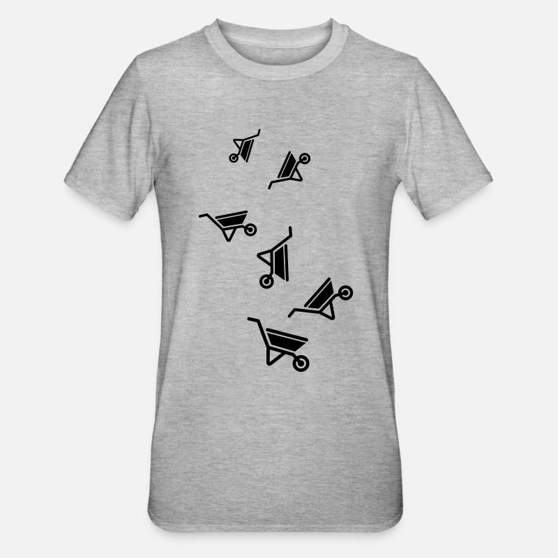 Symbole de brouette - T-shirt polycoton Unisexe - gris chiné
