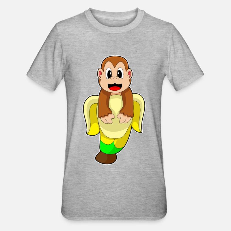 Singe Banane - T-shirt polycoton Unisexe - gris chiné