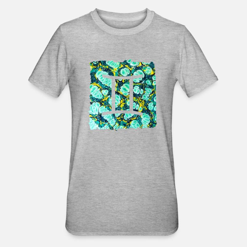 zwillinge e 241 - Unisex Polycotton T-Shirt - Grau meliert
