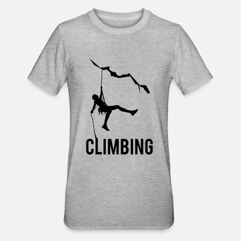 Climbing - Unisex Polycotton T-Shirt - Grau meliert