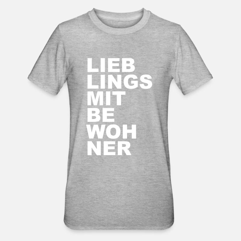 Lieblingsmitbewohner - Mitbewohner - Unisex Polycotton T-Shirt - Grau meliert