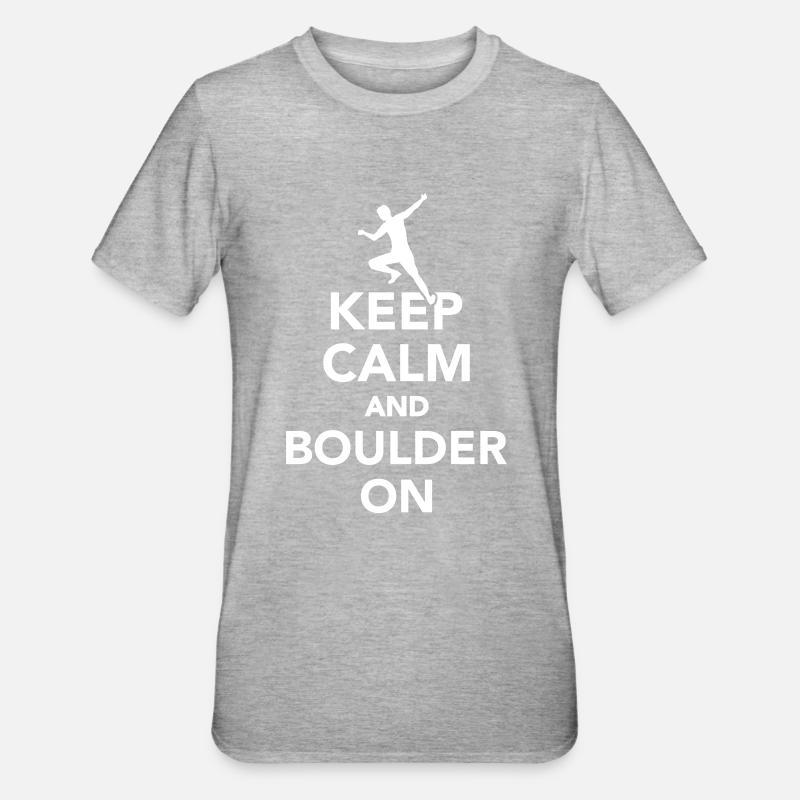 Keep calm and boulder on - T-shirt polycoton Unisexe - gris chiné