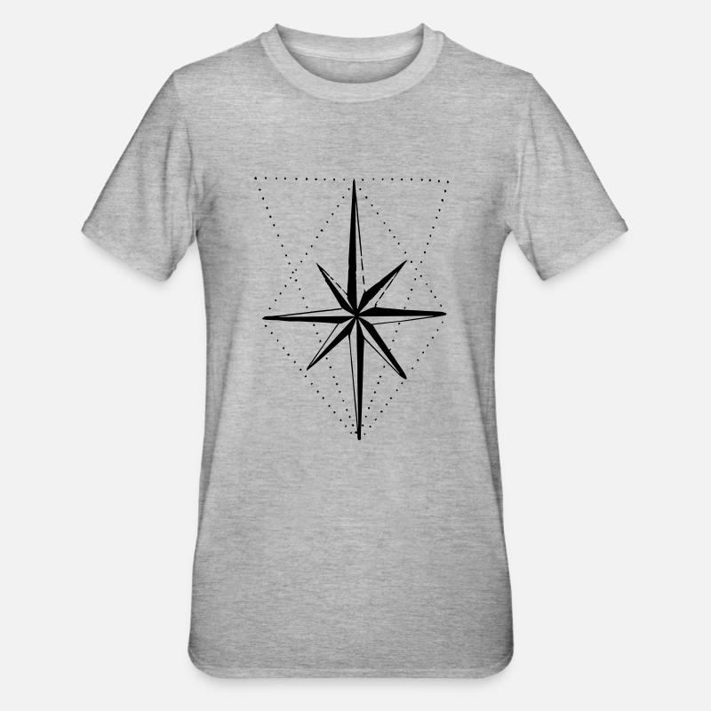 Kompass - Unisex Polycotton T-Shirt - Grau meliert