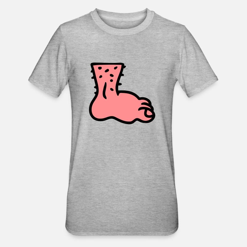 Fuß - Unisex Polycotton T-Shirt - Grau meliert