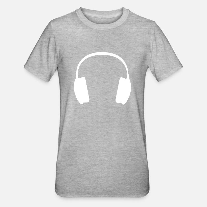 Kopfhörer - Unisex Polycotton T-Shirt - Grau meliert