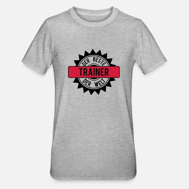 der beste trainer 2c - Unisex Polycotton T-Shirt - Grau meliert